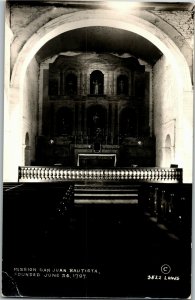 RPPC Interior Mission San Juan Bautista CA Vintage Postcard J38