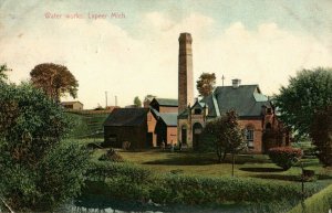 c1910 City Water Works Lapeer, MI Vintage Postcard P144