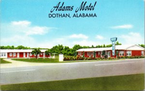 Postcard Adams Motel on U.S. Highway 231 in Dothan, Alabama