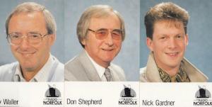 Roy Waller Don Shepherd NIck Gardner 3x Norfolk Radio 1980s Postcard s