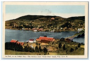 c1940's The Harbour From Hotel Dieu Gaspe Quebec Canada Vintage Postcard