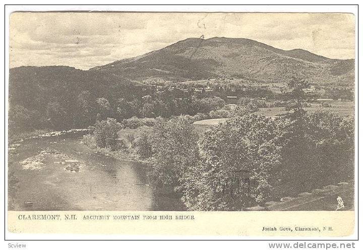 Ascutney Mountain From High Bridge, Claremont, New Hampshire, PU-1904