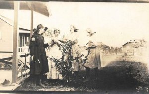 RPPC Anna, L.A. Los Angeles, CA? Farm, Women, Roses 1912 Vintage Postcard