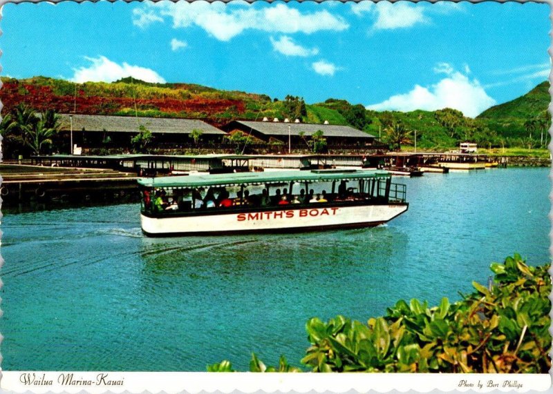Kauai, HI Hawaii  WAILUA MARINA & SMITH'S BOAT Tourist Excursions  4X6 Postcard