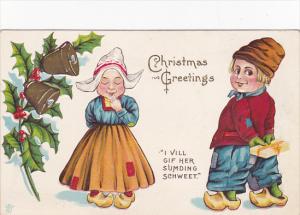 Dutch Boy Giving Present To Girl