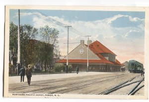 Postcard Railroad Northern Pacific Depot Fargo ND North Dakota