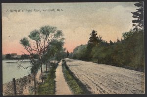 Nova Scotia YARMOUTH A Glimpse of Pond Road Souvenir Post Card by RH Davis ~ DB