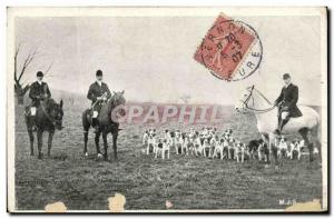 Old Postcard Hunting Hounds Dogs Horses has