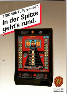 Lowen Triomint Pyramide Slot Machine Flyer Original German Text Vintage 2 Sides