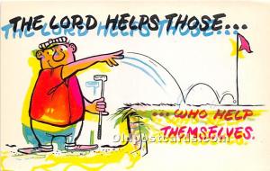 The Lord Helps Those Golf Unused crease, color print is off