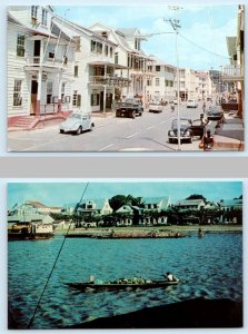 PARAMARIBO SURINAME, South America ~ GRAVENSTRAAT & Waterkant c1960s Postcard