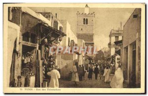 Old Postcard Tunis Rue Des Dyers