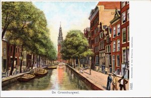 Netherlands Amsterdam De Groenburgwal Vintage Postcard C091