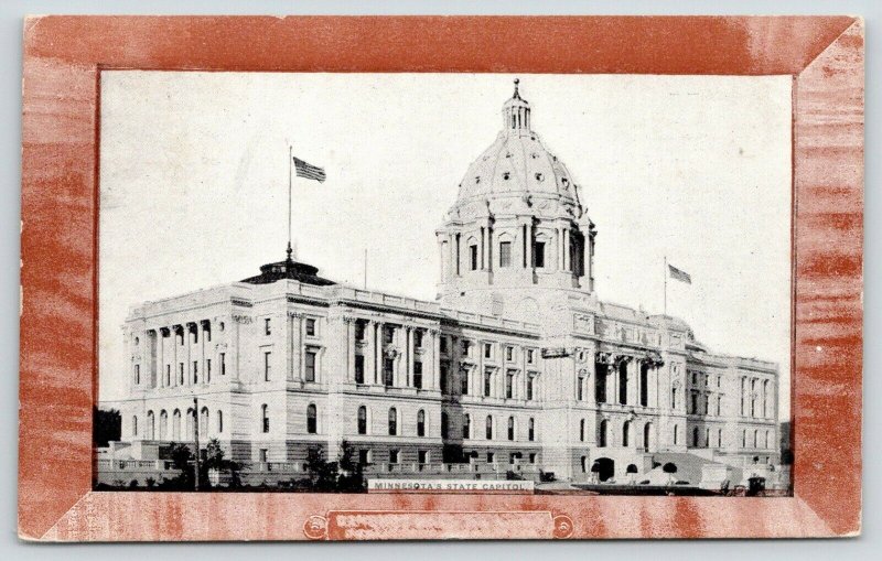 St Paul Minnesota~State Capitol in Brown Frame Border Postcard~1908  