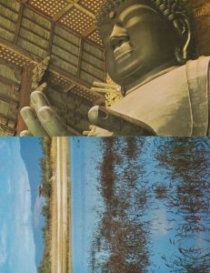 Nara Daibutsu Pagoda 2x Japan Japanese Postcard