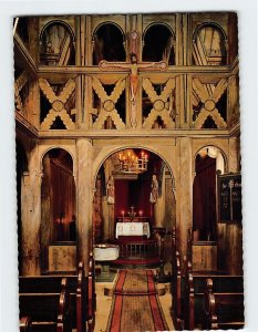 Postcard Interior Fantoft Stave Church Bergen Norway