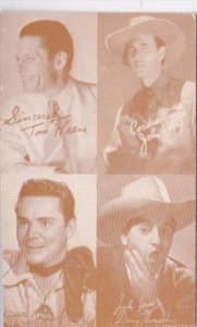 Vintage Cowboy Arcade Card Tom Keene John King Russel Hayden and Danny Thomas
