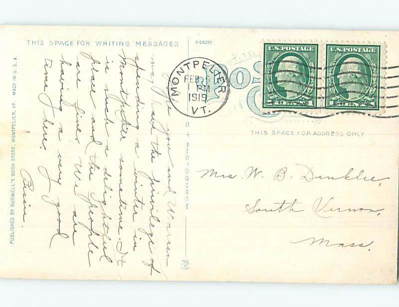 Divided-Back POST OFFICE SCENE Montpelier Vermont VT d9021