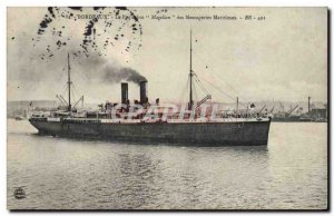 Postcard Old Ship Boat Bordeaux ship Magellan Messageries Maritimes