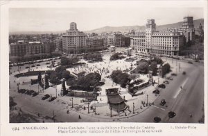 Spain Barcelona Plaza Cataluna 1954 Real Photo