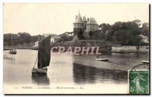 Old Postcard Pornic Chateau La Maree Montante Boat