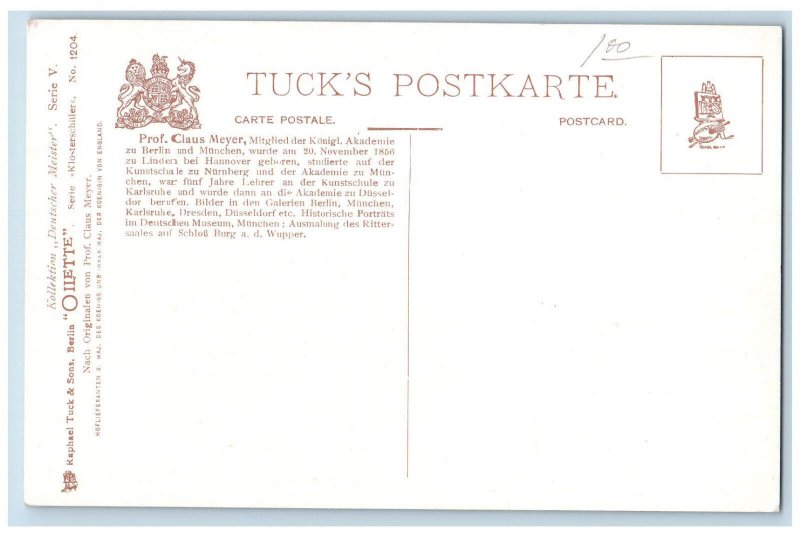 Berlin Germany Postcard Prof. Claus Meyer Serie V c1910 Oilette Tuck Art