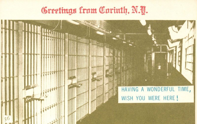 Vintage Postcard Greetings From Corinth New York Village Print NY