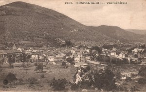 Vintage Postcard 1910's Sospel A. M. General View Bévéra Valley France FR