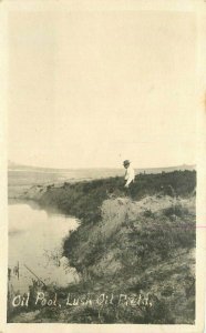 Lusk Wyoming 1919 Oil Industry pool RPPC Photo Postcard 21-8638