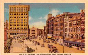 City Hall Plaza Park Building and Post Office - Worcester, Massachusetts MA