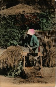 PC CPA japanese peasant hand colored JAPAN (a14530)