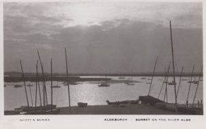 Aldeburgh Sunset Suffolk Real Photo Postcard