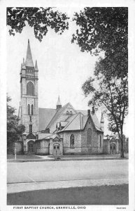 First Baptist Church Granville Ohio 1930s postcard