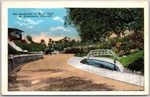 The Boulevard Roser Park Saint Petersburg Florida FL Roadway Landscape Postcard