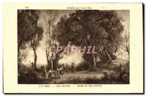 Old Postcard Musee Du Louvre Paris JB Corot A matinee