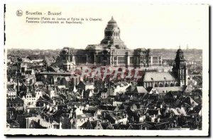 Old Postcard Panorama Brussels Courthouse and Church of the chapel