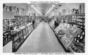 Columbia South Carolina 1940s Postcard Eckerd's Drug Store Interior