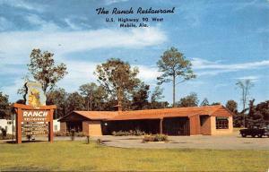 Mobile Alabama Ranch Restaurant Street View Vintage Postcard K85673