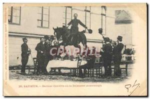 Old Postcard Horse Riding Equestrian Saumur Last diner or lunch interrupted