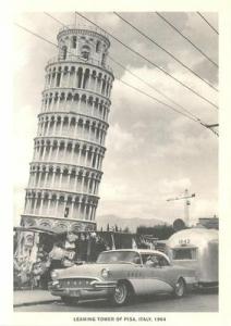 Airstream Trailer at Leaning Tower of Pisa Italy in 196