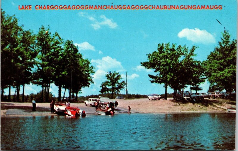 Lake Chargoggagoggmanchauggagoggchaubunagungamaugg Webster MA Postcard VTG UNP 