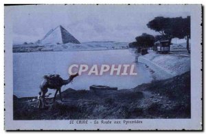 Old Postcard Egypt Egypt Cairo Road at the Pyramids