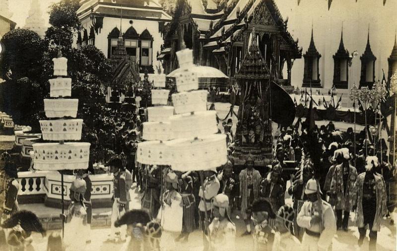 siam thailand, King Rama VI Vajiravudh during Crowning (1911) RPPC Postcard