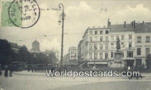 Place du Tehatre Liege, Belgium 1920 Stamp on front 