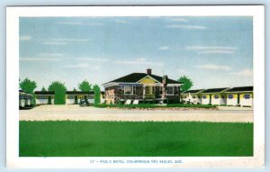 STE. MONIQUE des SAULES, Quebec Canada ~ PAUL'S MOTEL Roadside c1940s Postcard