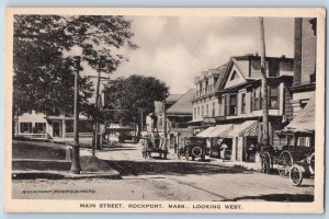 Rockport Massachusetts Postcard Main Street Looking West Business Section c1920s