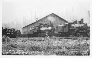 RPPC Big Creek Logging Co Shays Trains Railroad Knappa, Oregon ca 1950s Vintage