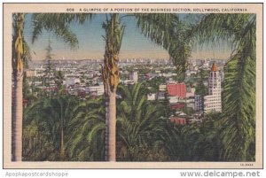 California Hollywood A Glimpse Of A Portion Of The Business Section 1937