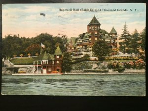 Vintage Postcard 1922 Hopewall Hall Boldt Estate Thousand Islands New York