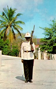 Bahamas Nassau Police Guard Standing Sentry At Government House